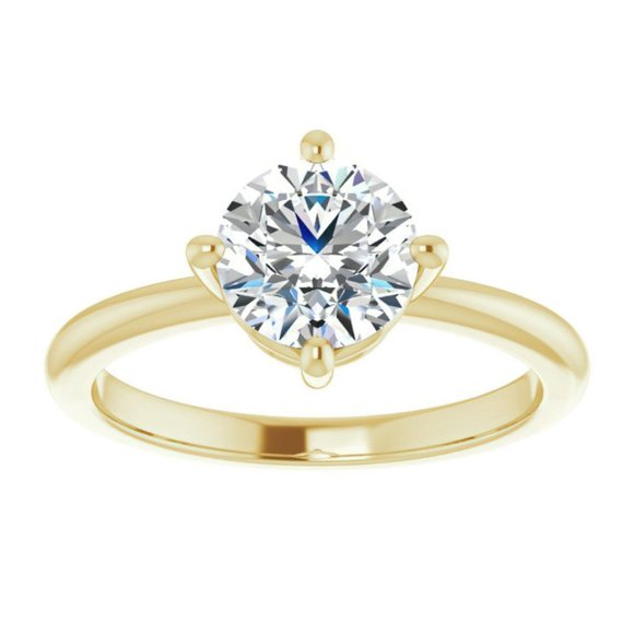 2.0Carat -8.0mm Kite-Set Round Moissanite Solitaire Ring - Picture 13 of 15